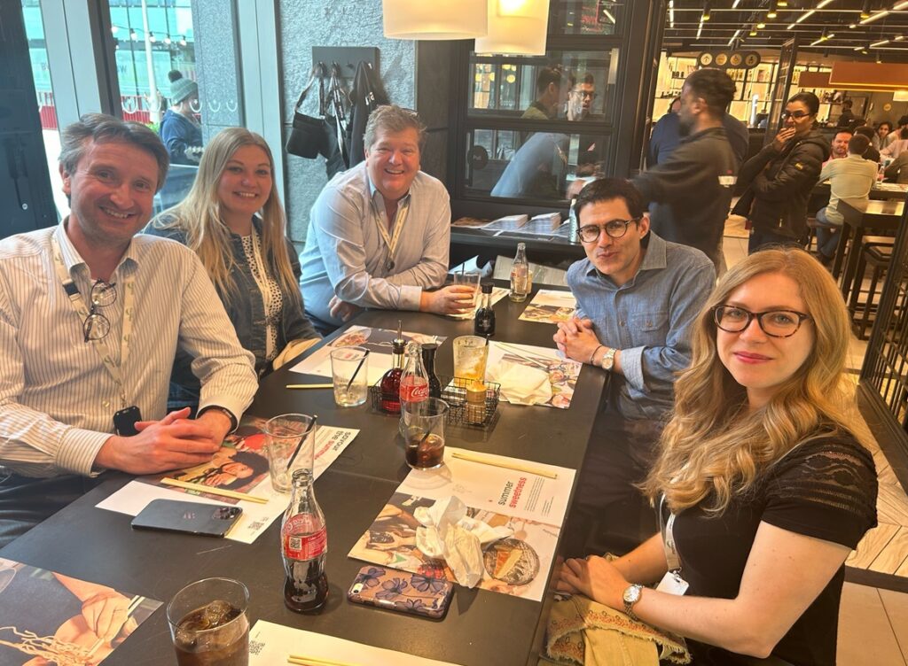 As part of onboarding the marketing team welcomes a new team member with a celebratory lunch