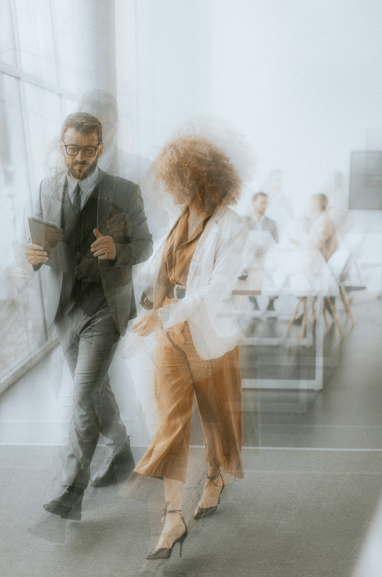 two people walking