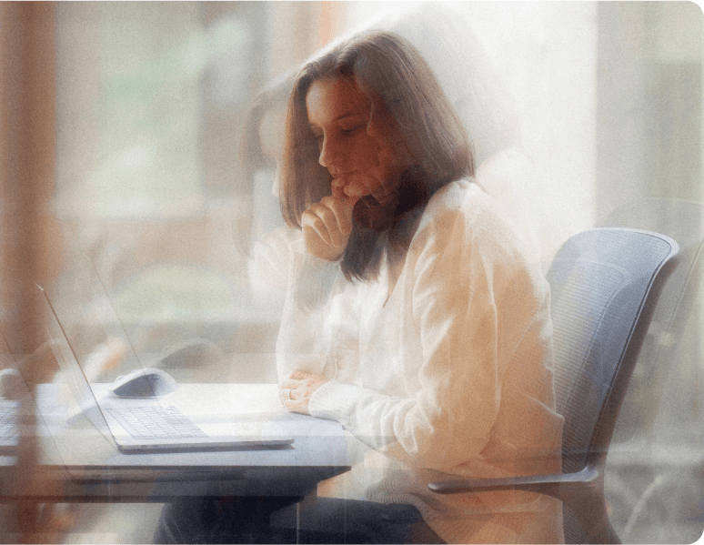 lady sitting at the table